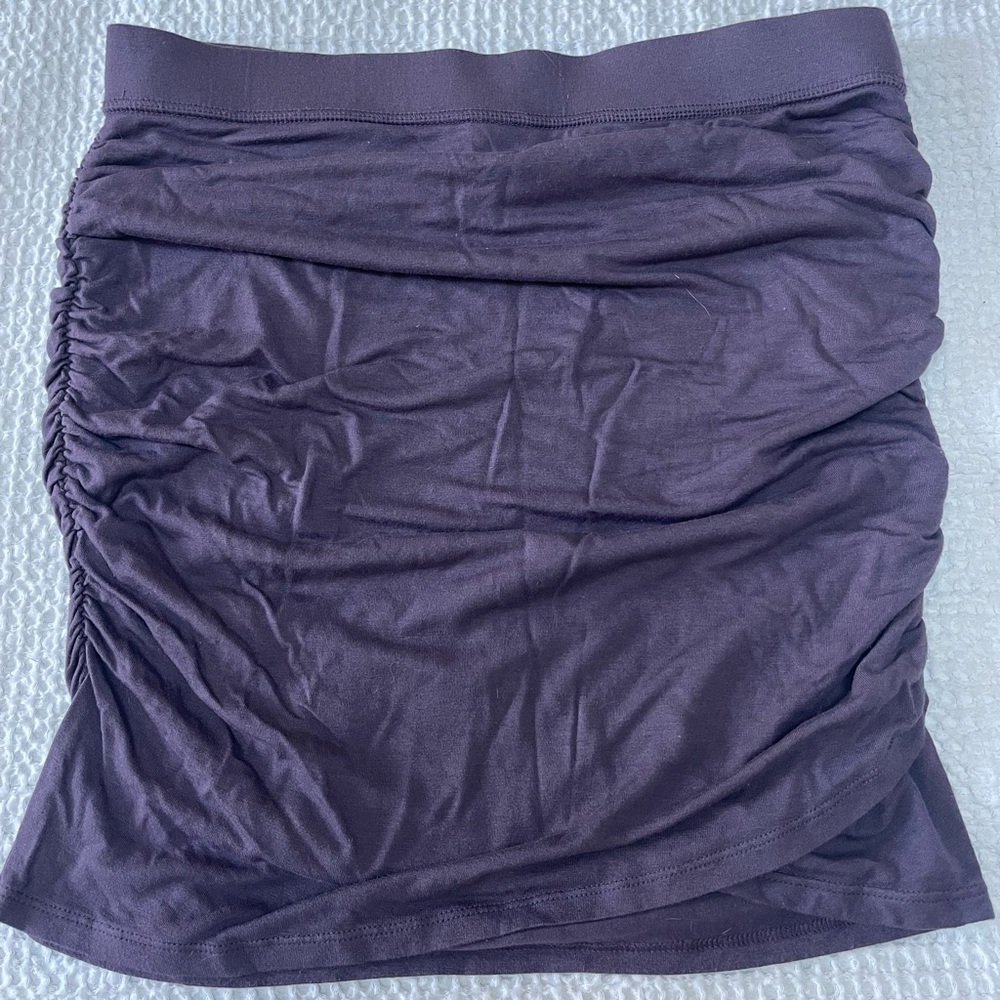 Purple Strechy Tulip Hem Mini Skirt
